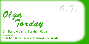 olga torday business card